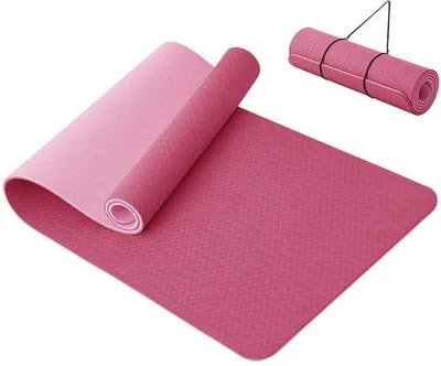 Imagen del producto de Ibenzoa® - Esterilla de yoga, para gimnasia y fitness, 10 mm de grosor, antideslizante, de TPE, 183x61x1 cm, color ciruela