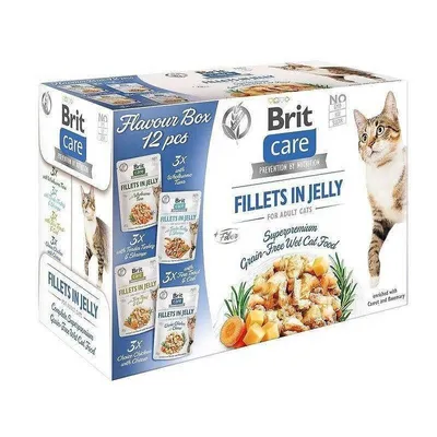 Obrázek produktu pro Kapsičky BRIT Care Cat Multipack Fillets in Jelly Flavour Box 4 x 3 ks 1020 g