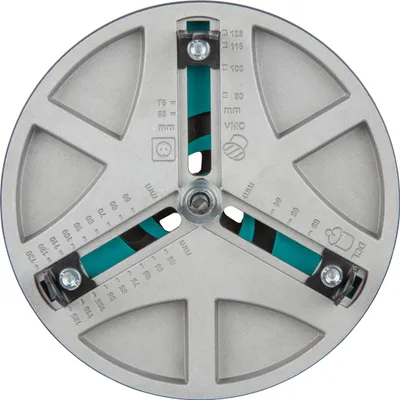 Produktbild von wolfcraft GmbH 1 AH 45-130 - Lochsäge verstellbar, Adapter für Lochsäge, Schwarz, Grau, 13 cm