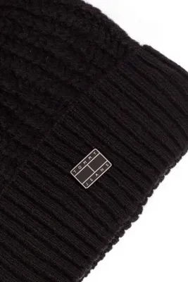 Produktbild von TOMMY JEANS - Damenmütze aus Wollmischung mit Logoplakette - Größe Einheitsgröße
