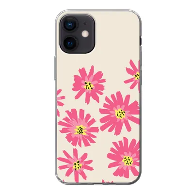 Produktbild von MuchoWow® Handyhülle Schutzhülle Hülle für iPhone 12 Blumen - Muster - Minimalismus Silikon Softcase Handy Hülle - Schutzhülle