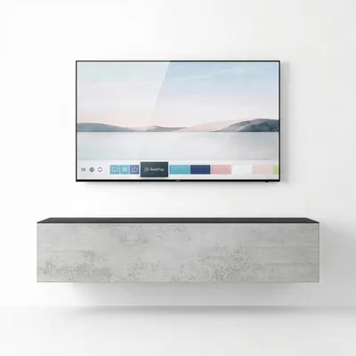 Produktbild von InnoFurn TV-Lowboard Vela, hängend, Schwarz matt/Beton Oxid, 139 x 31 x 27 cm