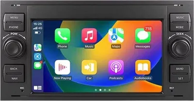 Immagine prodotto di Autoradio con Bluetooth, CarPlay, compatibile con Apple e Android, impianto stereo, navigatore, sistema di navigazione per Ford Focus, Mondeo, Fiesta, Transit, Kuga, C-Max e S-Max Galaxy