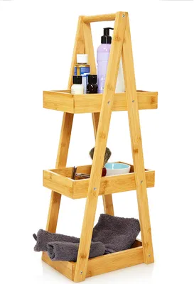 Produktbild von blumfeldt Premium Duschregal ,  Badregal mit Spa- Feeling , 26 x 66 x 18cm , Duschablage , 3 Etagen , wasserunempfindlich , feuchtigkeitsbeständig , Bambus