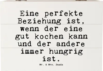 Produktbild von Mr. & Mrs. Panda Holztruhe Eine perfekte Beziehung ist,... 22 x 15 cm - Weiß - Geschenk, Geschenkbox, Partnerschaft, Box, Liebe, Holz Aufbewahrungsbox, Truhe, Spruch