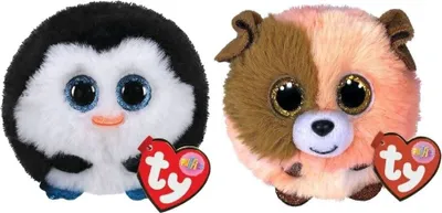 Immagine prodotto di Ty - Peluche - Teeny Puffies - Pinguino Waddles e Cane Mandarino