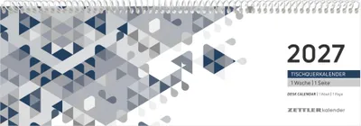 Produktbild von Tischquerkalender 1W/1S blau 2027
