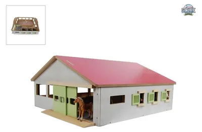 Obrázok produktu pre Kids Globe Pferdestall mit 3 Boxen und Reitplatz, Lünge: 62 cm