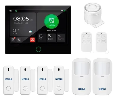 Produktbild von Einbruchmeldeanlage, 7-Zoll-Touchscreen, Smart-Home-Kompatibilität, KIT 6, EU-Stecker
