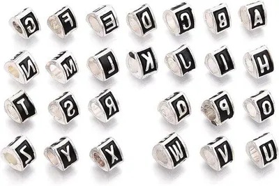 Productafbeelding van Emaillekralen - Letterkralen, draaikorps - Sieraden maken - Met groot gat - 26 stuks - Kleurrijk