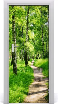 Produktbild von Tulup Türaufkleber 85x205 cm Dekorative Aufkleber Selbstklebend Wasserdichte Tapete Abnehmbar Schlafzimmer Wohnzimmer Wohnkultur - Birkenwald