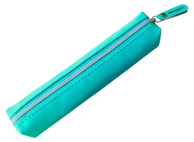Produktbild von Mini-Etui aus Satins, Türkis, mit Howlith-Verzierung, Motiv: Narzisse