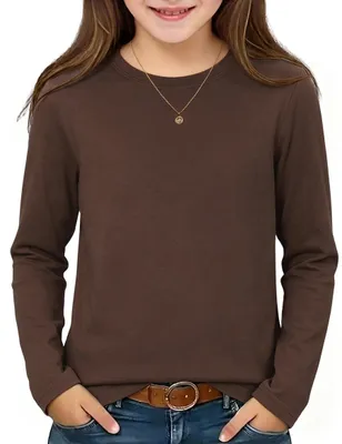 Productafbeelding van Meisjes Lange Mouw T-shirt - Gemêleerd Patroon - Bruin
