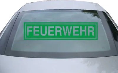 Produktbild von Indigos UG - Aufkleber Heckscheibe & Motorklappe DE2439 - grün - 600x142 mm - Feuerwehr - Auto Scheiben Fenster Heckklappe Tuning Racing JDM - Die cut