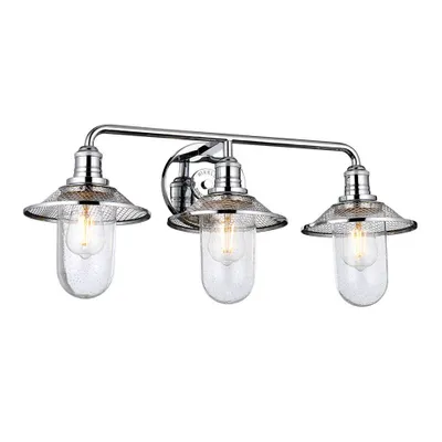 Zdjęcie produktu dla Kinkiet łazienkowy Rigby polerowany chrom 3xE27x40W metal wym:30,4x68,6x22cm IP44 Quintiesse