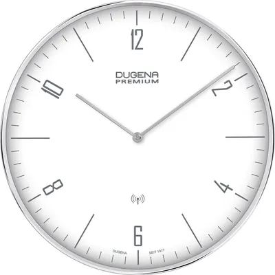 Produktbild von DUGENA Wanduhr Dessau, Funkuhrwerk, Metallgehäuse, ø 32 cm, inklusive Batterie, Style:Araber und Indexe