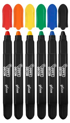 Produktbild von Jovi Decor Wachsmalstifte für glatte Flächen (Fenster, Spiegel, Porzellan, o.ä.) 6 Farben im Kartonetui