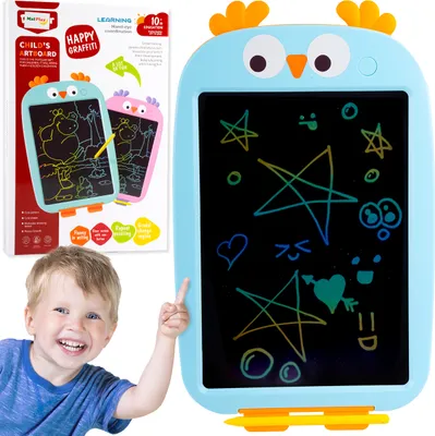 Image de MalPlay Tableau de coloriage pour enfants Écran LCD Hibou Tablette graphique Crayon d'apprentissage Écran d'écriture 31 x 19 cm Portable