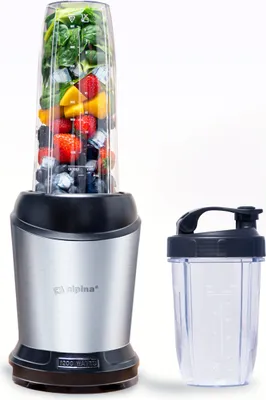 Obrázok produktu pre alpina Smoothie Maker 1200 W Blender 1L - S 500 ML pohrom na smoothie - epele z nehrdzavejcej ocele - Strieborn