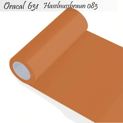 Produktbild von Oracal 631 - Orafol matt - Plotterfolie - für Küchenschränke und Dekoration Folie 5m (Laufmeter) Rolle - 31,5 cm Folienhöhe - 83-haselnussbraun + GRATIS ein Schmetterlingsset W400 von Indigos UG