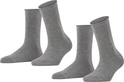 Produktbild von 2er Pack FALKE Happy Socken Damen light greymel. 35-38