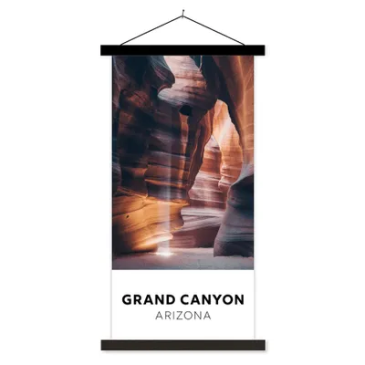 Produktbild von MuchoWow® Textilposter Amerika - Arizona - Steine 90x180 cm mit schwarzem Rahmen - Dekoration Wohnzimmer