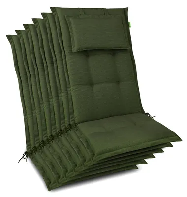 Produktbild von Beautissu 6x Premium Hochlehnerauflage 120x50x7cm, Dunkelgrün