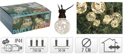 Imagen del producto de Guirnalda de luces LED para fiestas en el jardín, ProGarden, con 100 bombillas