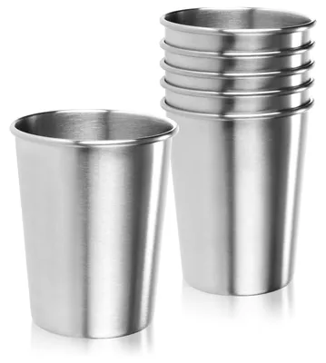 Obrázok produktu pre Omgoods – Pohár na nápoje, kvalitný nerezový pohár – pohár na kemping, 250 ml – nerozbitný pohár – bez BPA – ľahký a skladateľný