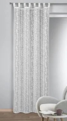 Produktbild von Schlaufenschal „Grafic“ mit Gardinenband -  Größe (HxB) 235x135cm  weiß
