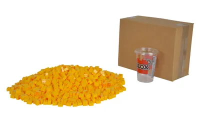 Produktbild von Simba Blox, 1000 gelbe Bausteine für Kinder ab 3 Jahren, 4er Steine, im Karton, vollkompatibel mit vielen anderen Herstellern