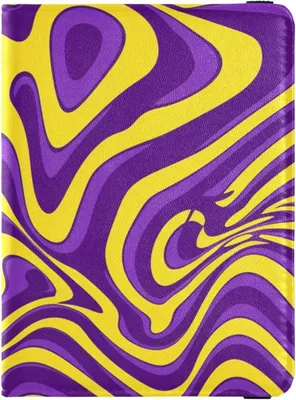 Immagine prodotto di Custodia per passaporto in pelle, color viola e giallo