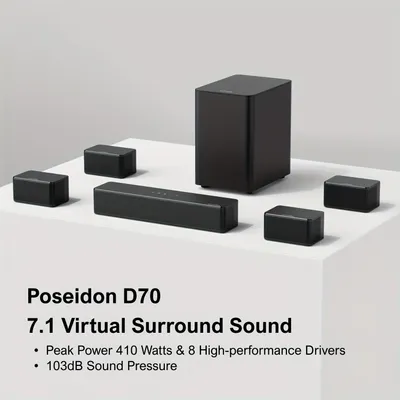 Immagine prodotto di 7.1 Sistema Soundbar con Subwoofer Wireless e Audio Surround Virtuale