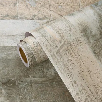 Image de Film adhésif Azomor gris aspect bois pour meubles et murs
