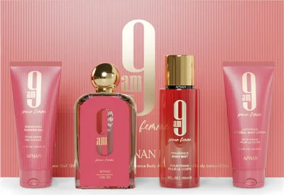 Produktbild von Afnan 9 am pour Femme EDP 100 ml + Körperspray 150 ml + BL 100 ml + SG 100 ml (woman)