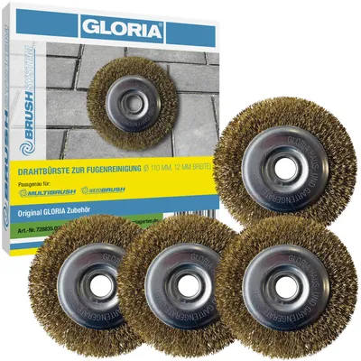 Productafbeelding van GLORIA Stalen borstelset voor voegen, 4 stuks | Reserveborstel voor MultiBrush, onkruidborstel