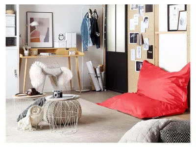 Produktbild von Sitzsackhülle Extra Groß Nylon mit Reißverschluss Wasserdicht für Innen und Außen 140 x 180 cm Rot