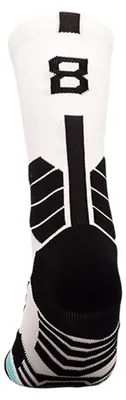 Produktbild von 1 Stück Basketballsocken mit mittlerer Länge, schweißabsorbierend, gerippt, mit Zahlenmuster, hochelastisch für Sport
