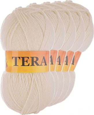 Produktbild von 5 x 100g Strickgarn TERA Uni Strickwolle Handstrickgarn Klassikgarn