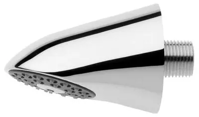 Produktbild von KWC KP Duschkopf, AQUAJET-Slimline, DN15, Kunststoffstrahlboden mit Antikalk-System und geringer Aerosolbildung, Wandanschluss, Messing poliert verchromt, integrierter Durchflussmengenregler 9 l/min, 1 Stk.
