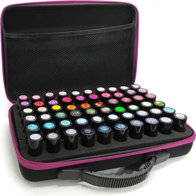 Produktbild von Koffer, Organizer für 60 Nagellacke, Etui. Rosa Box