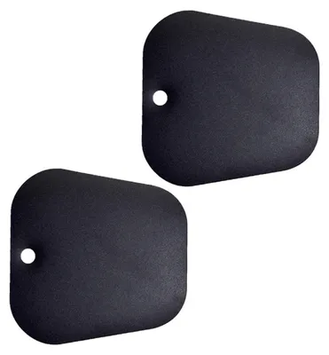 Two black shoe inserts are shown against a white background.