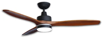 Obrázek produktu pro Stropní ventilátor s LED osvětlením - 132 cm - Černý - S dálkovým ovládáním