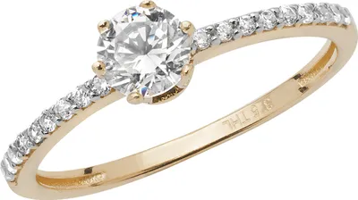 Produktbild von Klassischer 9 Karat (375) Gold Solitär Verlobung Damen - Solitärring mit Zirkonia (synth.), 58 (18.5); TRS17100RSQ