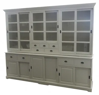 Produktbild von Casa Padrino Großer Shabby Chic Landhaus Stil Schrank Weiß mit 6 Türen und 9 Schubladen 280 x 55/45 x 235 cm