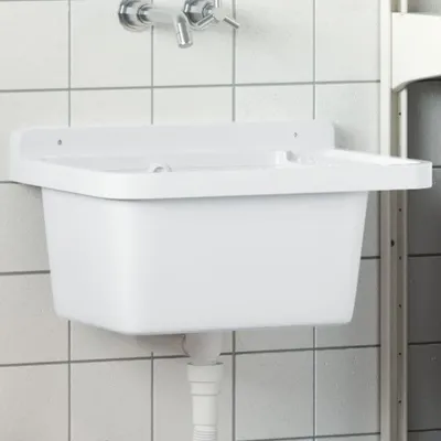 Produktbild von "2026 Promotion" Ausgussbecken Wandmontage Weiß 50x35x24 cm Harz - Spülen CC23019