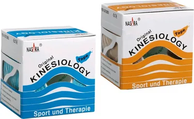 Produktbild von Nasara Kinesiology Tapes als Vorteilsbundle : 2er - blau/beige Was?: 2er - blau/beige
