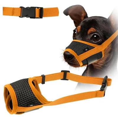 Produktbild von Hundemaulkorb Nylon Verstellbar Atmungsaktiv Weich Orange Größe M
