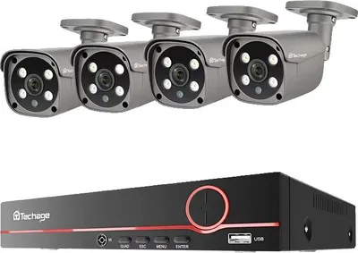 Zdjęcie produktu dla System monitoringu, kamery 8 MP, funkcje rozpoznawania AI, 8 kanałów, 4 kamery 5 MP, wbudowany dysk twardy 3 TB