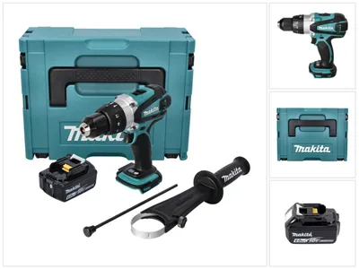 Immagine prodotto di Trapano avvitatore a percussione a batteria Makita DHP 458 G1J 18 V 91 Nm + 1x batteria 6,0 Ah + Makpac - senza caricabatterie